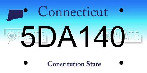 5DA140 Connecticut License Plate