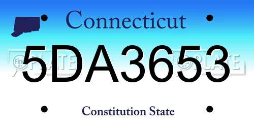5DA3653 Connecticut License Plate