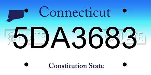 5DA3683 Connecticut License Plate