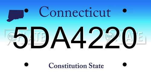 5DA4220 Connecticut License Plate