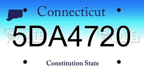 5DA4720 Connecticut License Plate