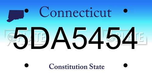 5DA5454 Connecticut License Plate