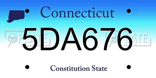 5DA676 Connecticut License Plate