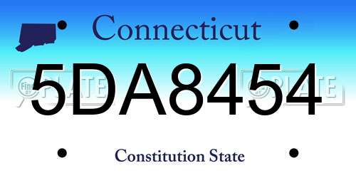 5DA8454 Connecticut License Plate