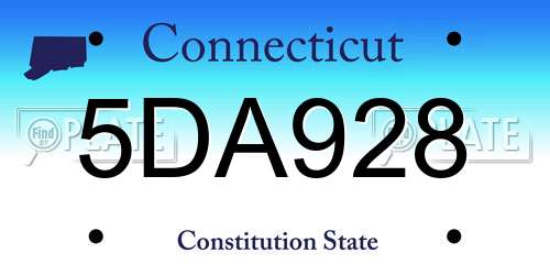 5DA928 Connecticut License Plate
