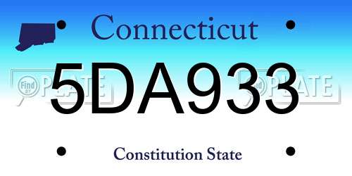 5DA933 Connecticut License Plate