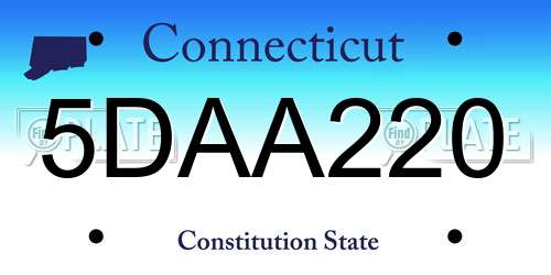 5DAA220 Connecticut License Plate