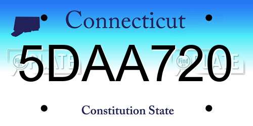 5DAA720 Connecticut License Plate