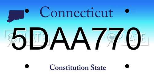5DAA770 Connecticut License Plate