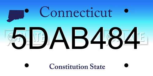 5DAB484 Connecticut License Plate