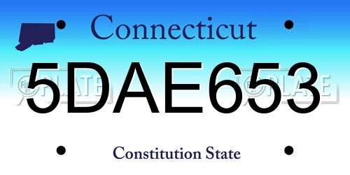 5DAE653 Connecticut License Plate