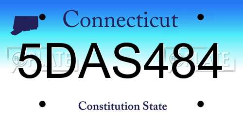 5DAS484 Connecticut License Plate