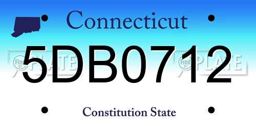 5DB0712 Connecticut License Plate