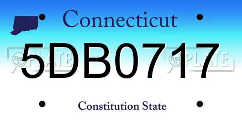 5DB0717 Connecticut License Plate