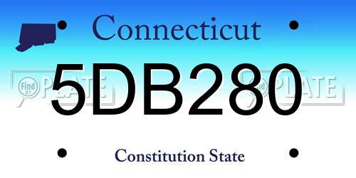 5DB280 Connecticut License Plate