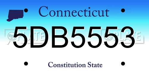 5DB5553 Connecticut License Plate