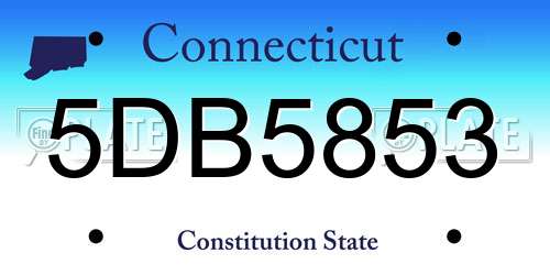 5DB5853 Connecticut License Plate