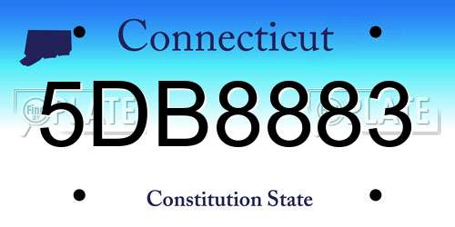 5DB8883 Connecticut License Plate