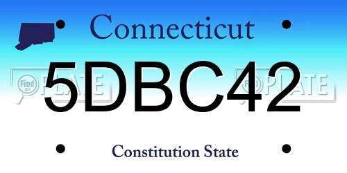 5DBC42 Connecticut License Plate