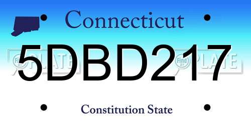 5DBD217 Connecticut License Plate
