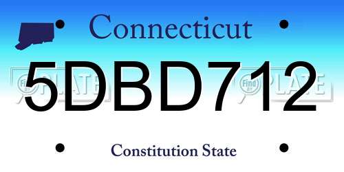 5DBD712 Connecticut License Plate