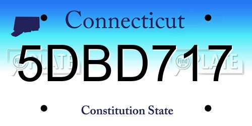5DBD717 Connecticut License Plate