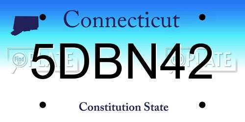 5DBN42 Connecticut License Plate