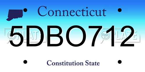 5DBO712 Connecticut License Plate