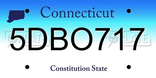 5DBO717 Connecticut License Plate