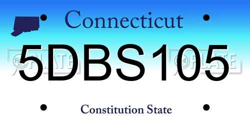 5DBS105 Connecticut License Plate