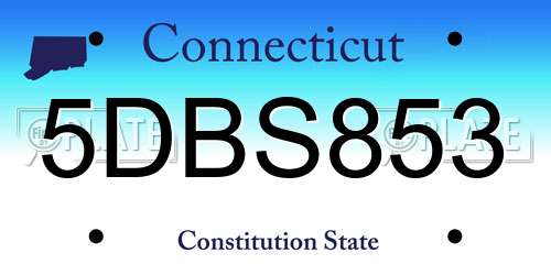 5DBS853 Connecticut License Plate