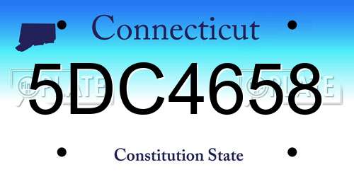 5DC4658 Connecticut License Plate