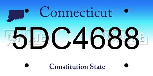 5DC4688 Connecticut License Plate