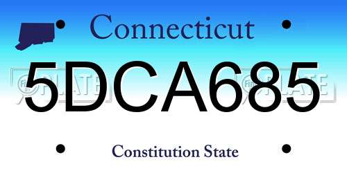 5DCA685 Connecticut License Plate