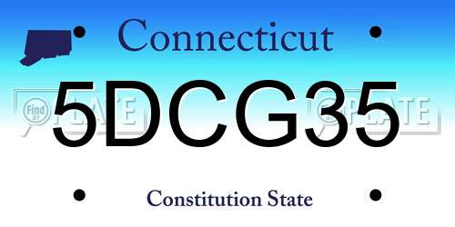 5DCG35 Connecticut License Plate