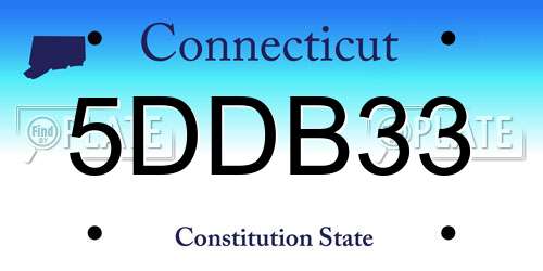 5DDB33 Connecticut License Plate