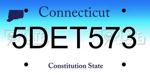5DET573 Connecticut License Plate