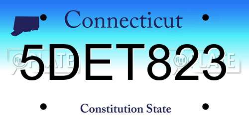 5DET823 Connecticut License Plate