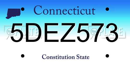 5DEZ573 Connecticut License Plate