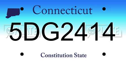 5DG2414 Connecticut License Plate