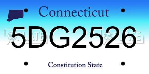5DG2526 Connecticut License Plate