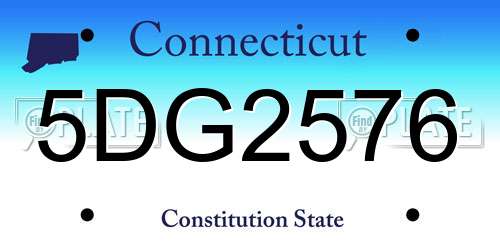 5DG2576 Connecticut License Plate