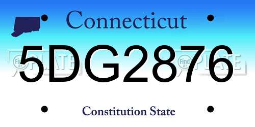 5DG2876 Connecticut License Plate