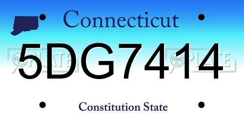 5DG7414 Connecticut License Plate
