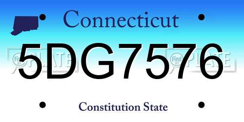 5DG7576 Connecticut License Plate