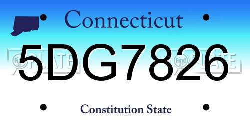 5DG7826 Connecticut License Plate