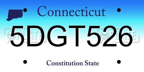 5DGT526 Connecticut License Plate