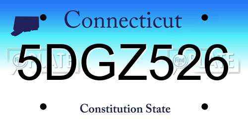 5DGZ526 Connecticut License Plate