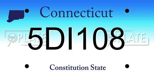 5DI108 Connecticut License Plate