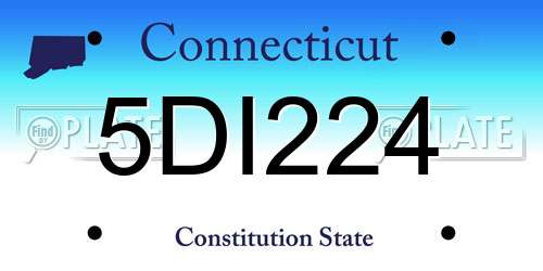 5DI224 Connecticut License Plate